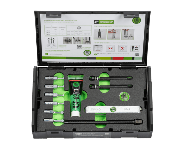 KUKKO 10-dielna sada sťahovákov guľkových ložísk &quot;Universal&quot; pre malé ložiská Ø