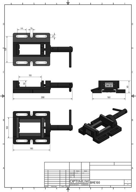 OPTIMUM Strojový svěrák BME 100